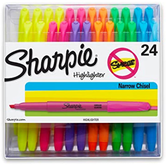 SHARPIE Pocket Highlighters Assorted Colors | Chisel Tip Highlighter Pens, 24 Count