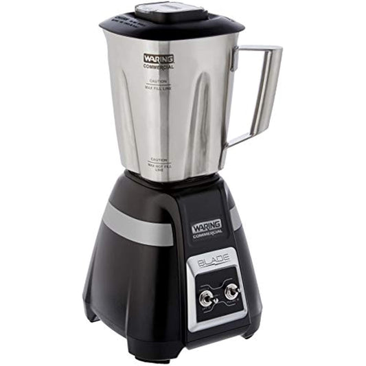 Waring Commercial BB300 Blade 1 HP Blender Toggle Switch Controls with Pulse feature with 48 oz BPA Free Copolyester Stacking Container, 120V, 5-15 Phase Plug ,Black