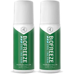 Biofreeze Roll-On Pain-Relieving Gel 3 FL OZ, Colorless (Pack Of 2) Topical Pain Reliever For Muscles And Joints From Arthritis, Backache, Strains, Bruises, & Sprains (Package May Vary)