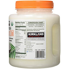 Kirkland Signature Cold Pressed Unrefined Organic Virgin Coconut Oil, 84 Ounce (Pack of 2)