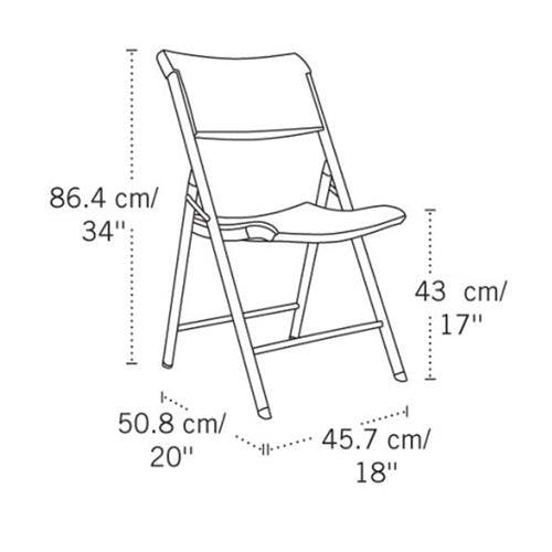 Lifetime Light Commercial Contemporary Plastic Folding Chair, Almond (4 Pack)