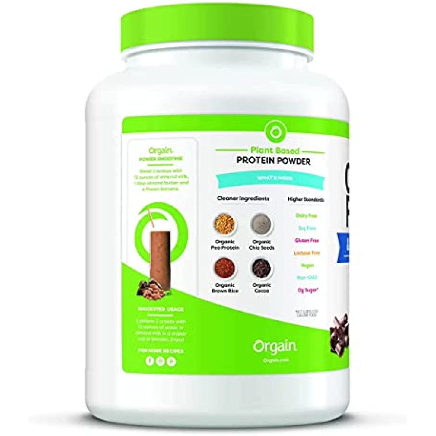 Orgain Organic Plant-Based Protein Powder, Creamy Chocolate Fudge, 2.74 Pound (0)