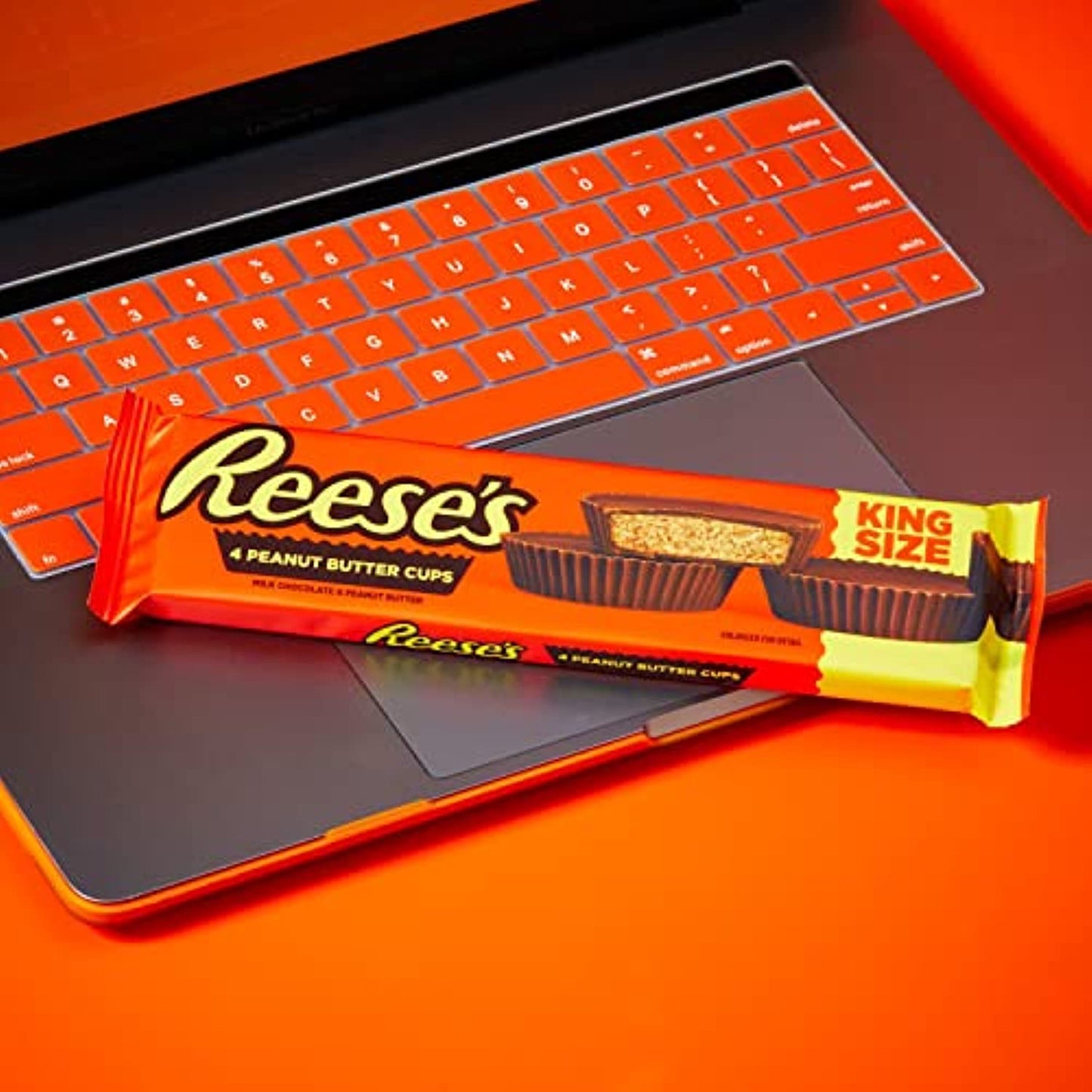 REESE'S Milk Chocolate Peanut Butter King Size Cups Candy, Bulk, 2.8 oz Bars (24 Count)