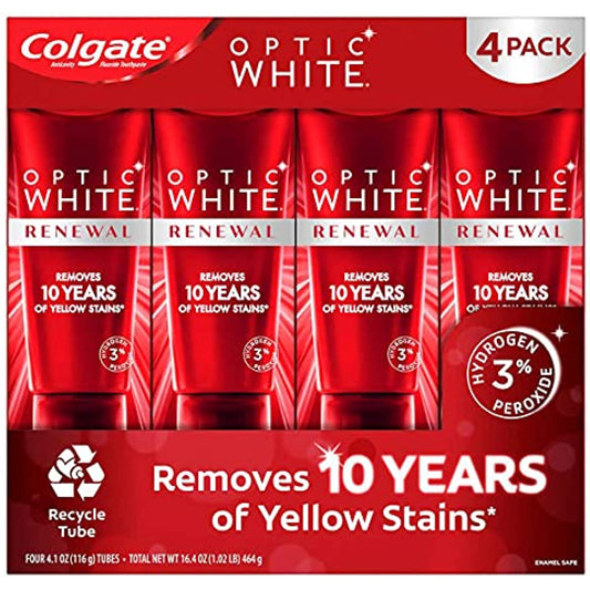 Colgate Optic White Renewal Toothpaste 4.1 oz, 4-Pack