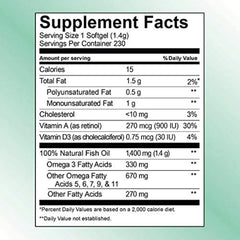 Kirkland Signature Expect More Wild Alaskan Fish Oil 1400 mg, 230 Softgels