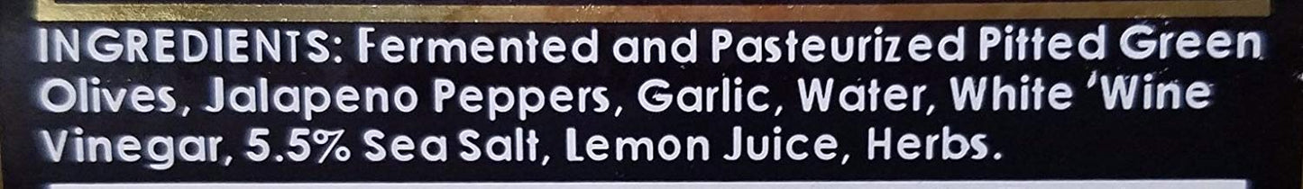 Tassos Double Stuffed Jalapeno-garlic Super Mammoth Greek Olives, 35.27 Oz