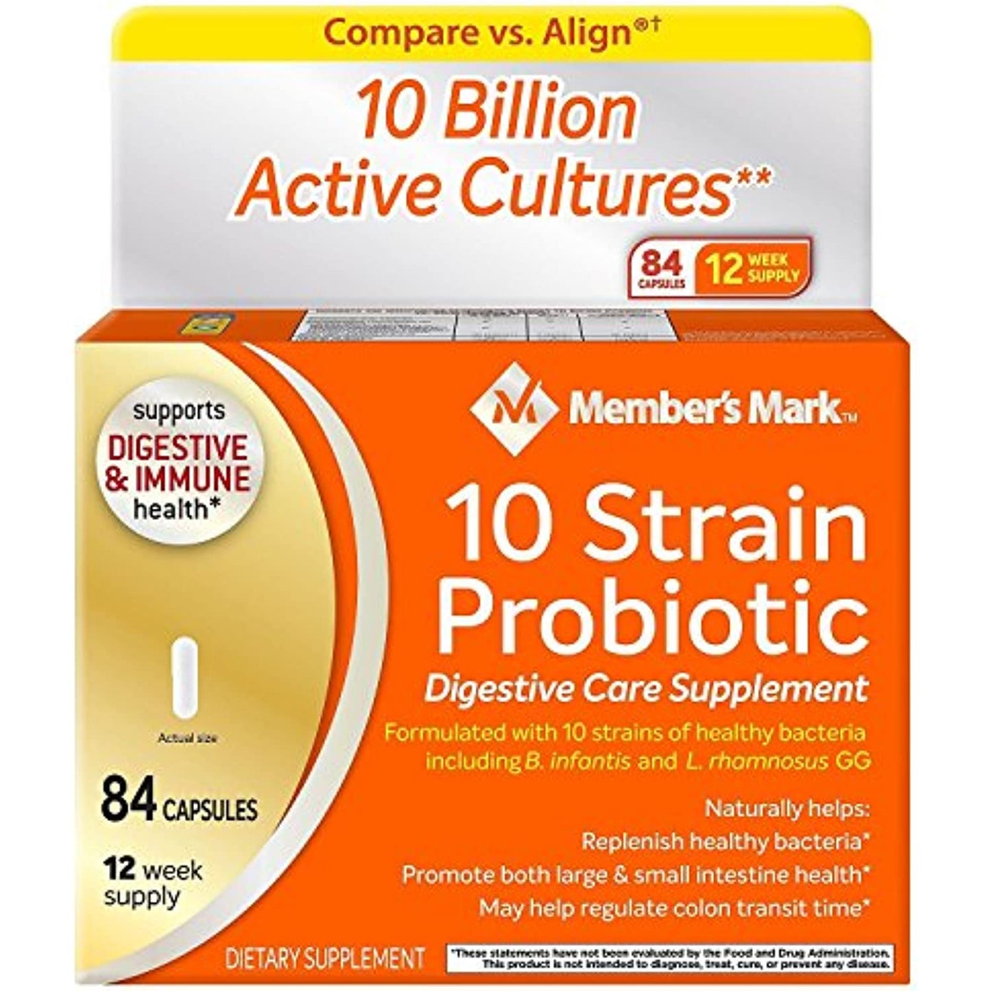 Member's Mark 5x Probiotic Digestive Care Supplement - 2/42ct. Bottles