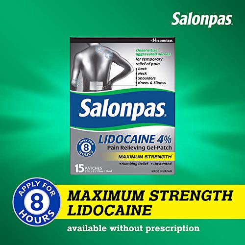 Salonpas LIDOCAINE Pain Relieving Maximum Strength Gel 15Patch
