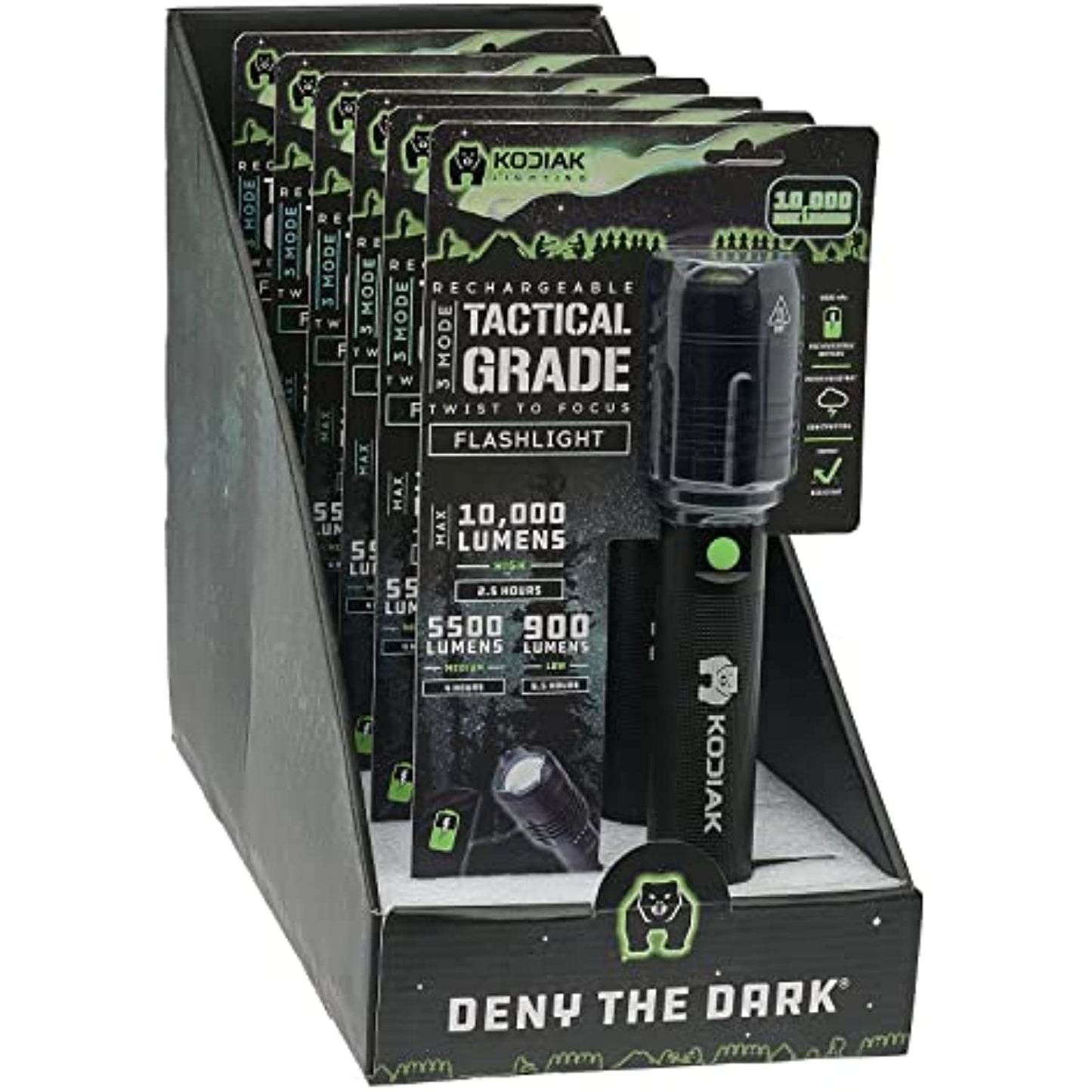 Kodiak Kiran 10000 Lumen | Rechargeable | High Lumen Tactical Flashlight | 5000mAh | 3 Brightness Settings | Charge Your Mobile Phone | Aerospace Grade | Great for Camping, Hiking and Emergencies