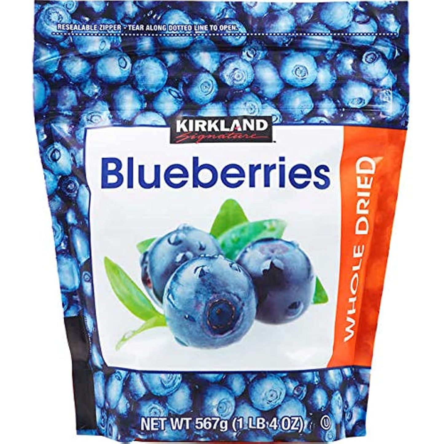 Kirkland Signature Whole Dried Blueberries (Resealable Bag) - 20 oz.