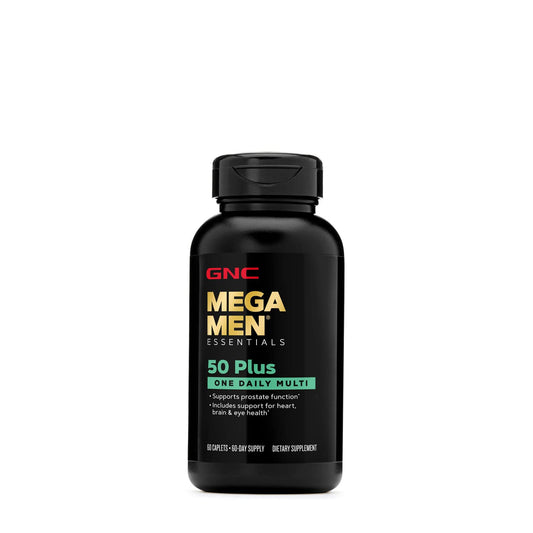 GNC Mega Men 50 Plus One Daily Multivitamin for Men, 60 Count, Take One A Day, Supports Prostate, Heart, Brain, and Eye Health