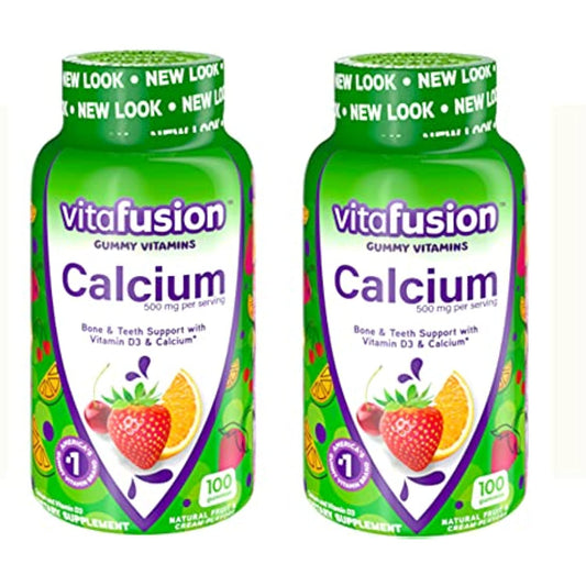Vitafusion Calcium, Gummy HDEsa Vitamins For Adults, 100 Count (Pack of 2) fJBQN