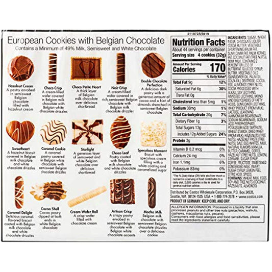 Kirkland Signature European Cookies with Belgian Chocolate, 2Count