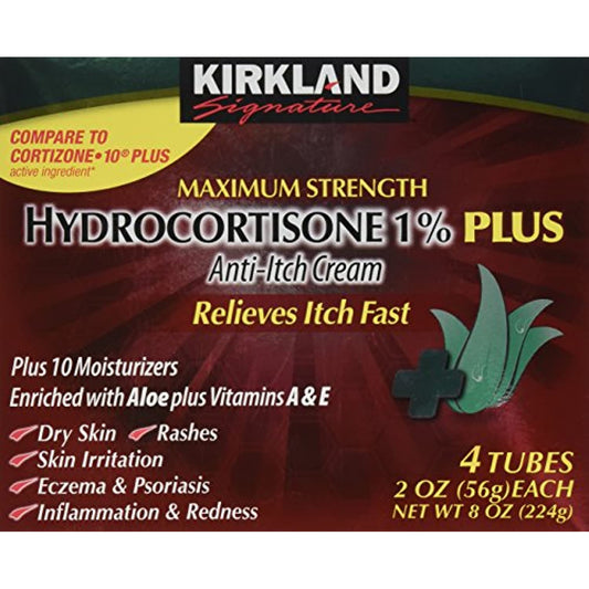 Kirkland Hydrocortisone %1 Cream, 2 Ounce (Pack of 4)