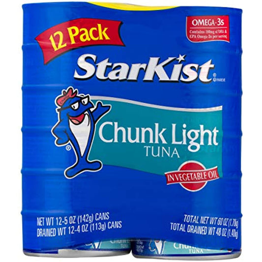 StarKist Chunk Light Tuna in Oil, 5 Oz, Pack of 12