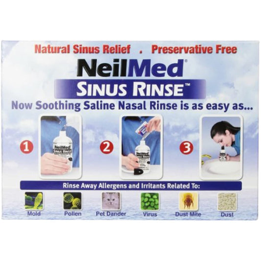 NeilMed Sinus Rinse - 2 squeeze Bottles 240mL (8fl oz) & Nasamist Saline Spray 75mL - 250 Premixed Packets - BONUS Nasa Mist Saline Spray - Value Pack