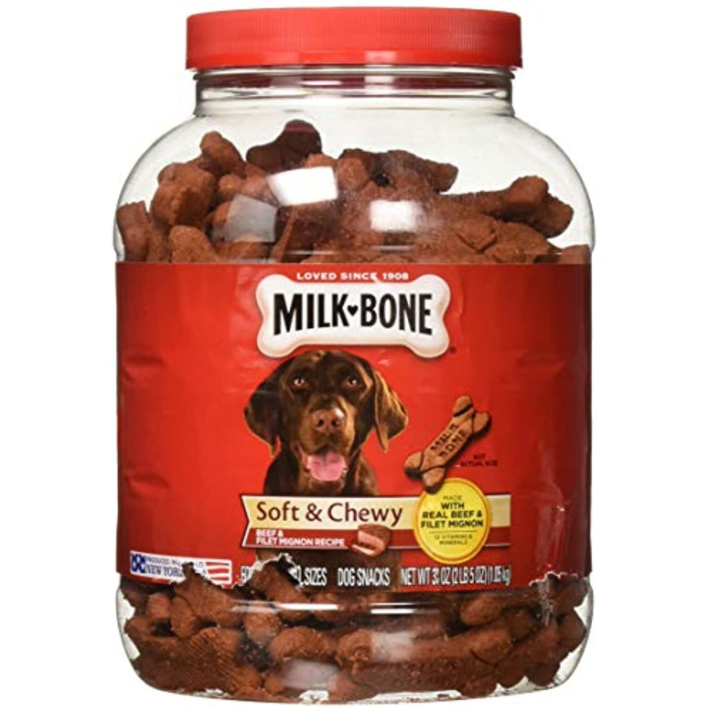 Milk Bone Soft & Chewy Dog Snacks (Beef & Filet Mignon Recipe) 37Oz