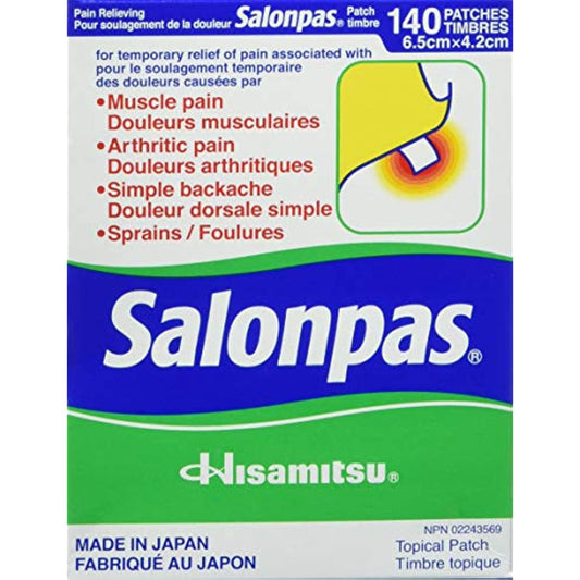 Salonpas Pain Relieving Patch, 140 Patches x 2pk