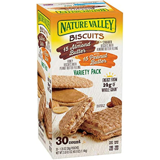Nature Valley Biscuit Sandwich Almond Butter & Peanut Butter ( 30 ct )