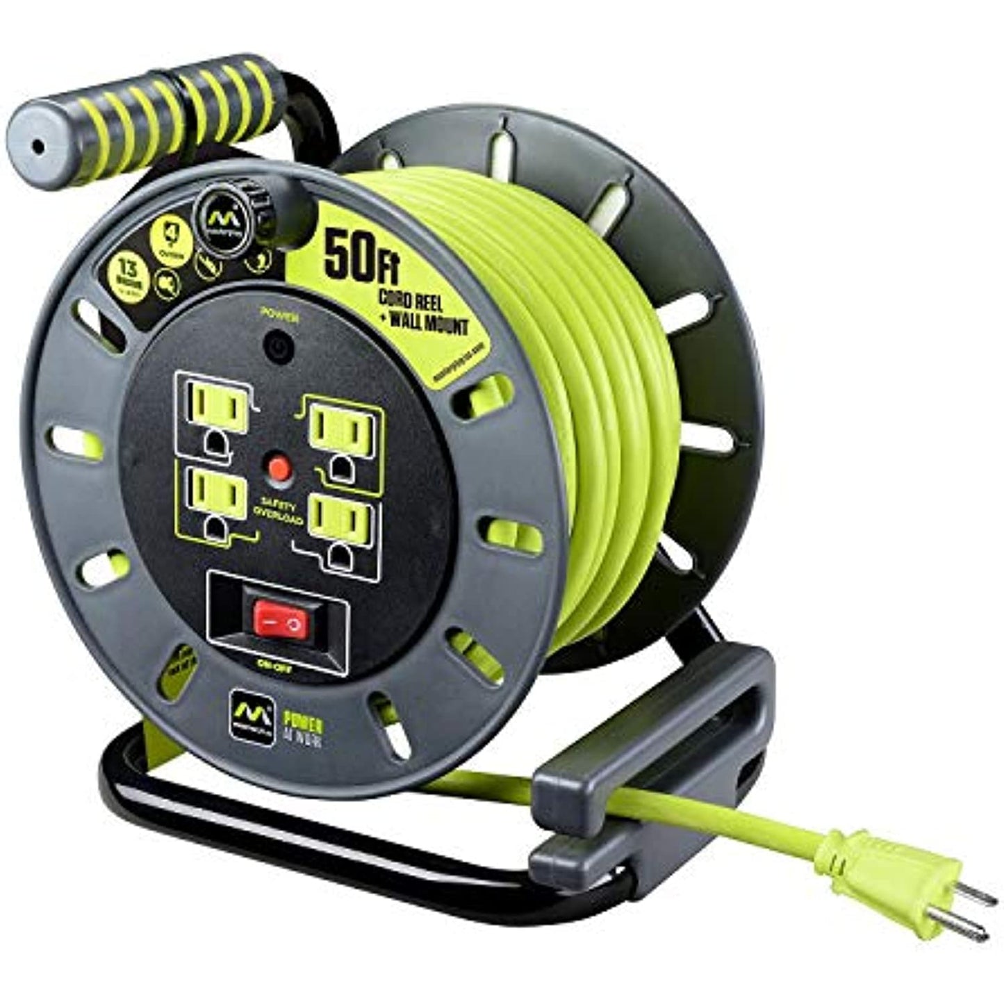 Masterplug Extension Cord Reel (50 ft.) with Wall Mount