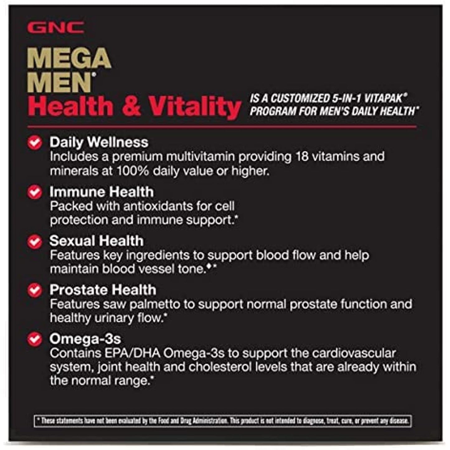 GNC MEGA Men Health and Vitality 3 [ Sticker Included ]