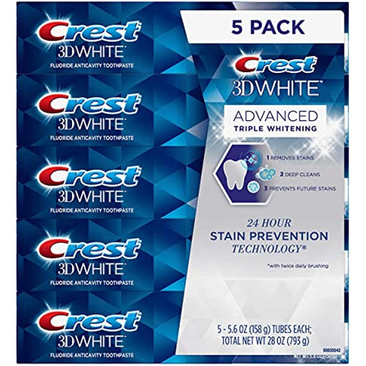 Crest 3D White Advanced Triple Whitening 5-pack