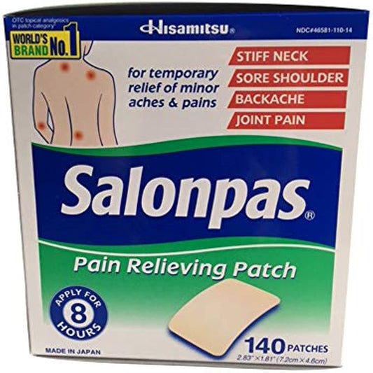 Salonpas Pain Relieving Patch, (2 PACK-140 Count)