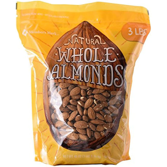 Member Mark Natural Whole Almonds, 3 Pound