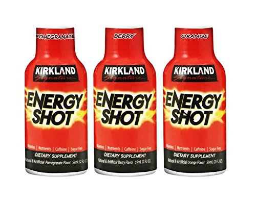 Kirkland Signature Energy Shot (48 Count), "24 Berry, 12 Pomegranate, & 12 Orange, 2 Fl Oz each, 48 Count (Pack of 1)