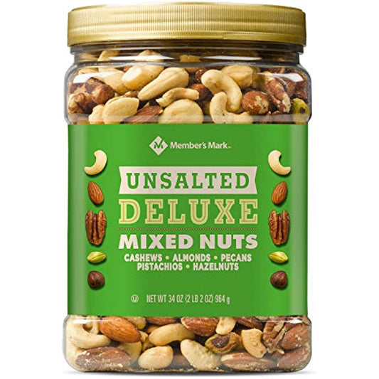 Member's Mark Unsalted Deluxe Mixed Nuts 34 oz. (pack of 4) A1