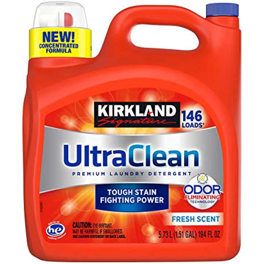 Kirkland Signature Ultra Clean HE Liquid Laundry Detergent, 146 Loads, 194 fl oz