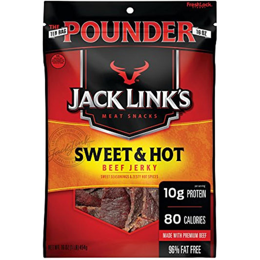 Jack Link's Beef Jerky, Sweet & Hot, 16 Ounce (Pack of 1)