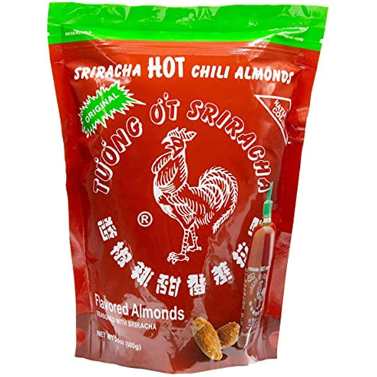 Sriracha Hot Chili Almonds- Seasoned with with Authentic Sriracha Flavor ~ 24 oz