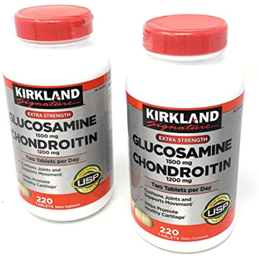 Kirkland Signature Extra Strength Glucosamine 1500mg/Chondroitin 1200mg, 220 Count (2 Pack)