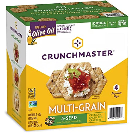 Crunch Master 5 Seed Multi-Grain Cracker with Olive Oil (5 oz., 4 pk.)