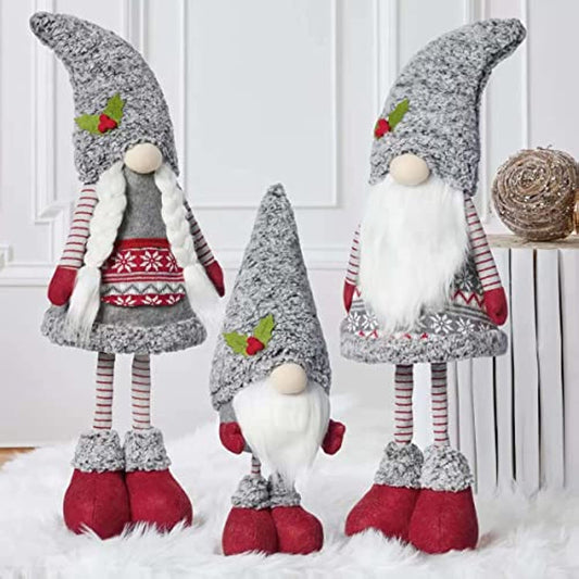 Christmas Gnomes Decorative, Cotton, Red/White, 14 Inch (37.1cm) (1487665)