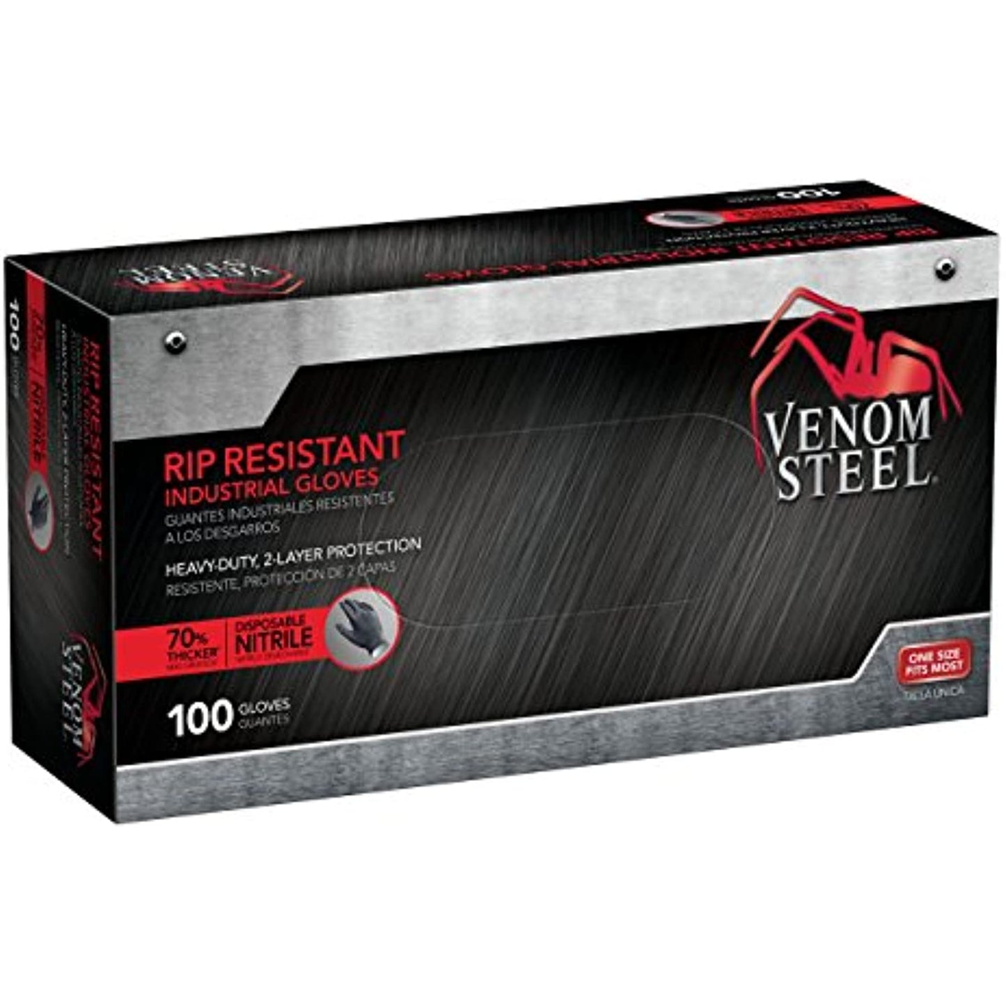 Venom Steel unisex adult Black Gloves, See Image, One Size Fits Most US