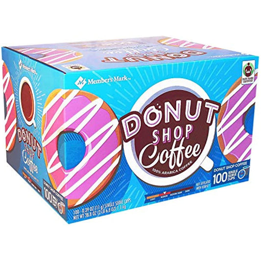 Member's Mark Donut Shop (100 Single-Serve Cups) Net Wt 38.8 Oz, Donut Shop Coffee, 38.8 Oz