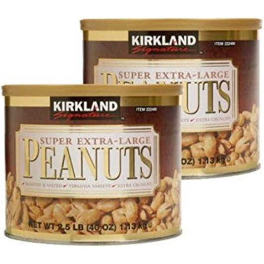 Kirkland Signature Super Extra-Large Peanuts Roasted & Salted 2.5 lbs (Pack of 2)