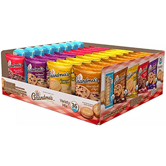 Grandmas Cookies Variety Tray 36 Ct, 2.5 oz Packs by Grandma's