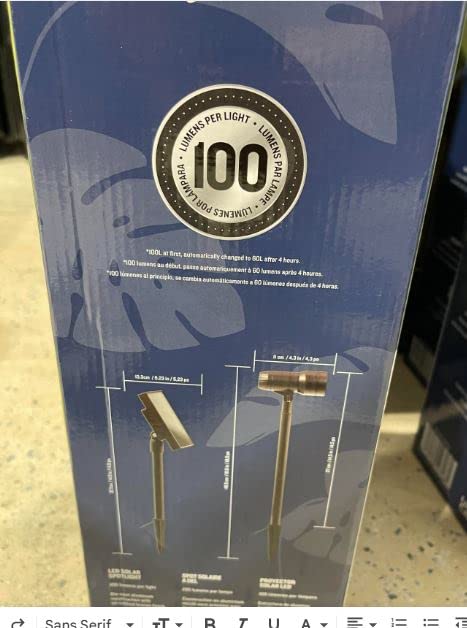 Solar Aluminum Steel LED Spotlights Landscape Lights Heavy Duty 2packs