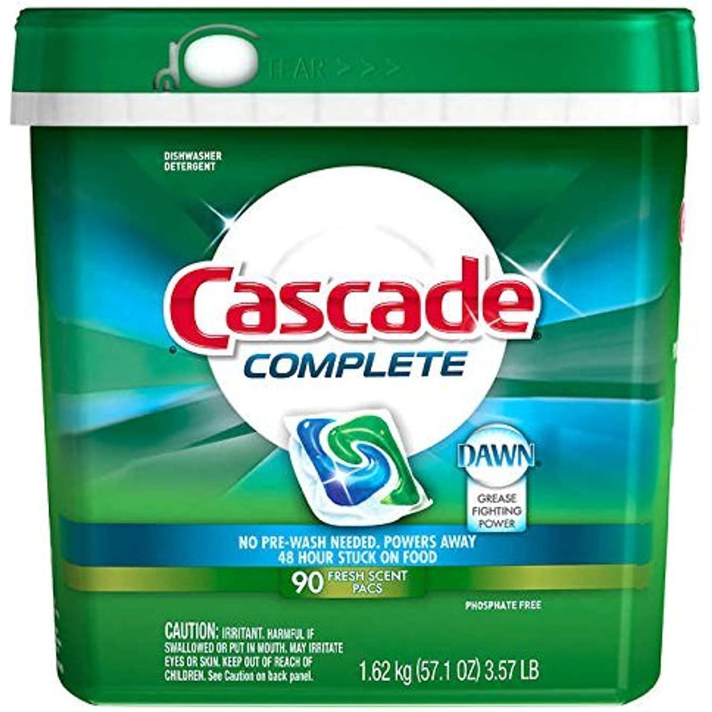 Cascade Complete Fresh Scent Dishwasher Detergent, xTJvAQ Pacs, 2 Pack(90 Count)