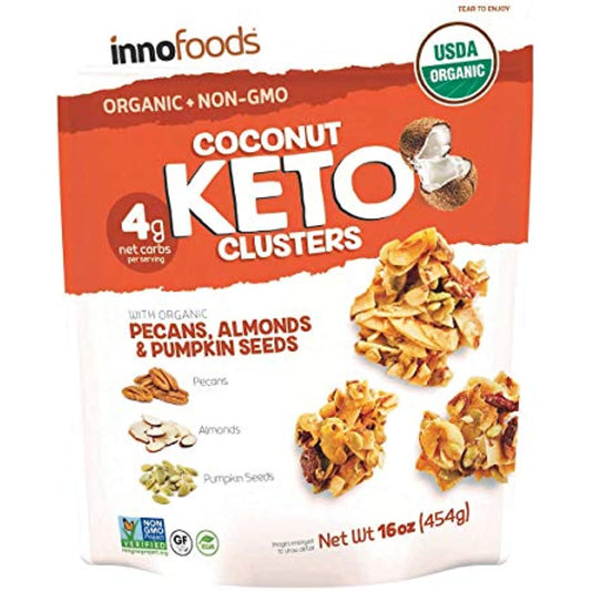 Coconut Keto Clusters with Organic Pecans, Almonds & Pumpkin Seeds Pack of 2