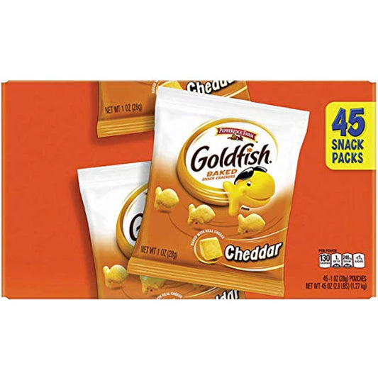 Pepperidge Farm Goldfish Crackers, Cheddar, 1 oz, 45-count