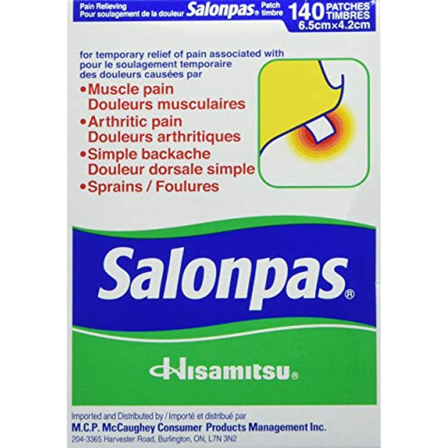 Salonpas Pain Relieving Patch, 140 Patches x 2pk