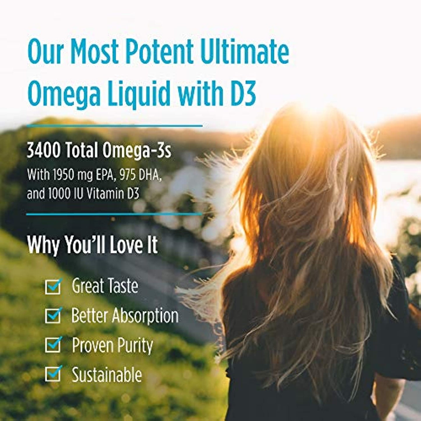 Nordic Naturals Ultimate Omega Xtra Liquid, Lemon Flavor - 8 oz - 3400 mg Omega-3 + 1000 IU Vitamin D3 - Omega-3 Fish Oil - EPA & DHA - Brain, Heart, Joint, & Immune Health - Non-GMO - 48 Servings
