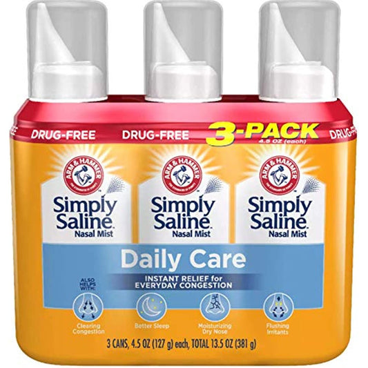Simply Saline Adult Nasal Mist, Original, Giant Size, 4.5 Oz Pack Of 3