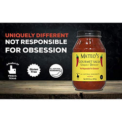 Mateo�s Gourmet Salsa - Medium Hot Spicy Salsa Dip for Tortillas, Tacos, Nachos, Chips, Snacks, Salads - No Gluten, Made of Fresh Tomatoes & Jalapeno Peppers - Product of Frisco, Texas - 3-Pack 32oz