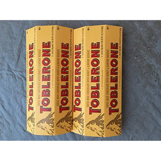 Toblerone Swiss milk chocolate with honey and Almond Nougat - 2 packs of 6 bars