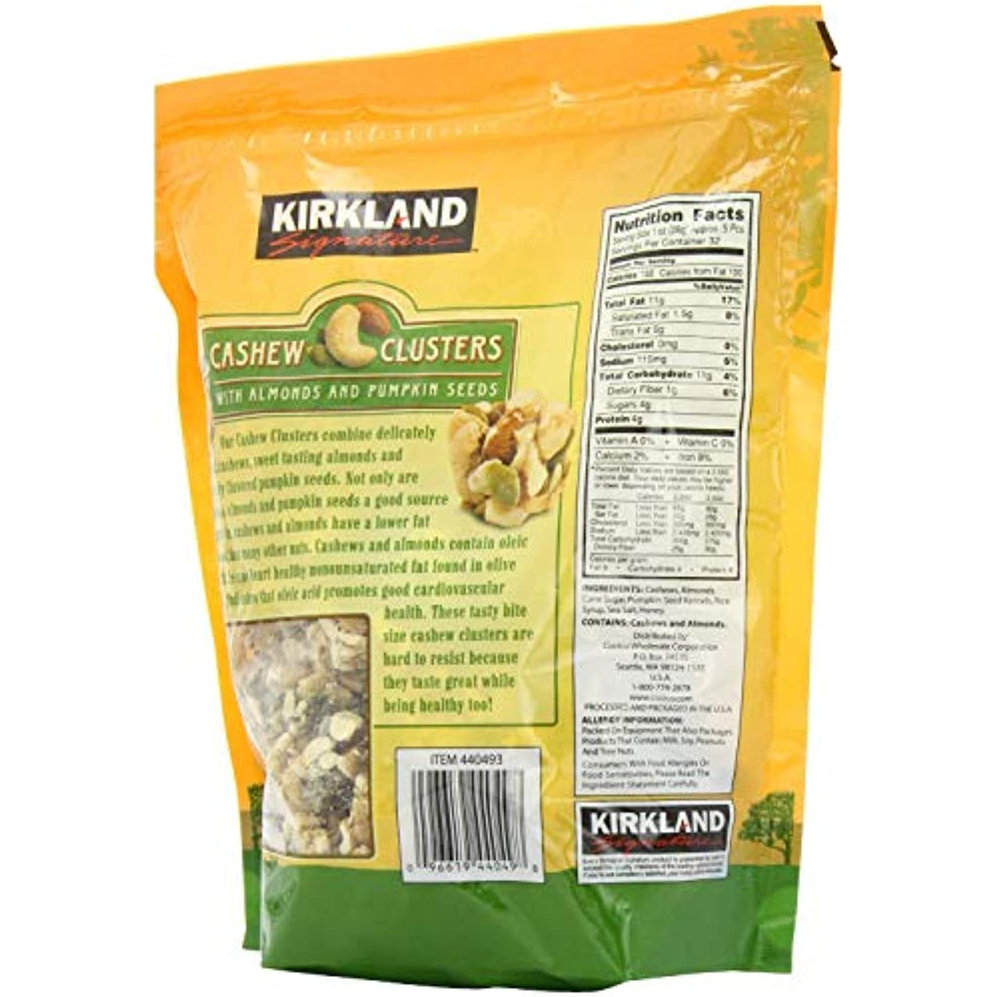 Kirkland Signature Cashew Clusters - 907g